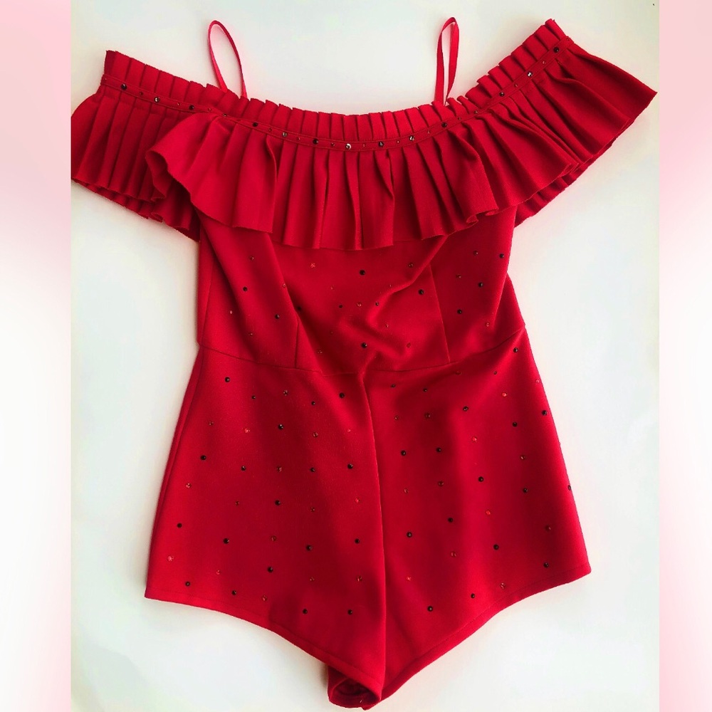 Hello Molly  Romper Red with Swarovski’s XS (RARE)
